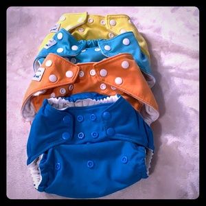 4 EUC os pocket diapers, fuzzibunz elite/Rumparooz
